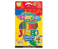 COLORINO - Kredki ołówkowe Jumbo w drewnie z temperówką