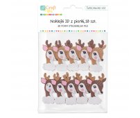 DP CRAFT NAKLEJKI PIANKOWE 3D BAMBI 10 SZTUK