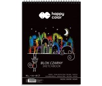 HAPPY COLOR BLOK CZARNY NA SPIRALI A4, 40 ARK. 80G