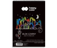 HAPPY COLOR BLOK CZARNY NA SPIRALI A5, 40 ARK. 80g