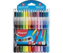 MAPED COLORPEPS ZESTAW KREDKI 15 + FLAMASTRY 12