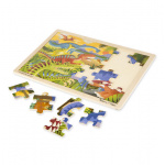 MELISSA & DOUG DREWNIANE PUZZLE DINOZAURY 24 ELEM.