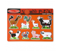 MELISSA&DOUG Drewniane puzzle dźwiękowe FARMA