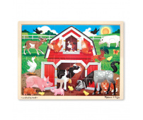 MELISSA & DOUG DREWNIANE PUZZLE FARMA 24 EL.